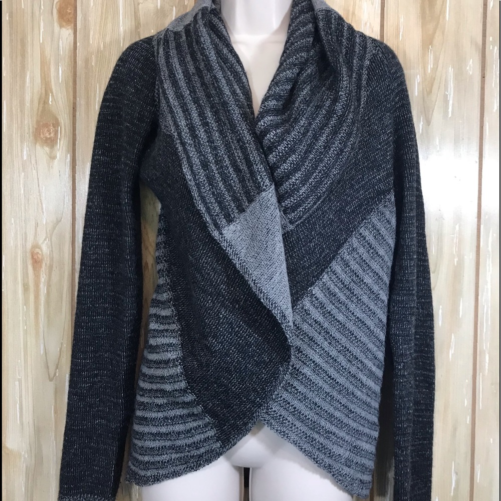Maurices Large Gray Open Front Draped Cardigan